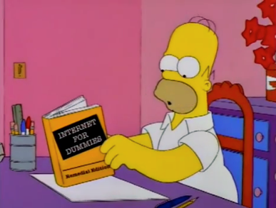 Homer reading Internet for Dummies