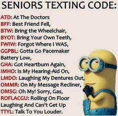 Seniors Texting Codes